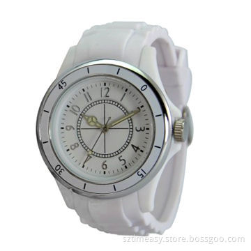 Popular plastic watches with silicone strap, coems in various colors, soft texture, ideal for youths